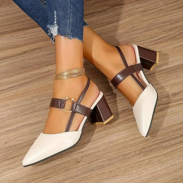 Women's High-Quality Synthetic Block Heel Shoes Corvine