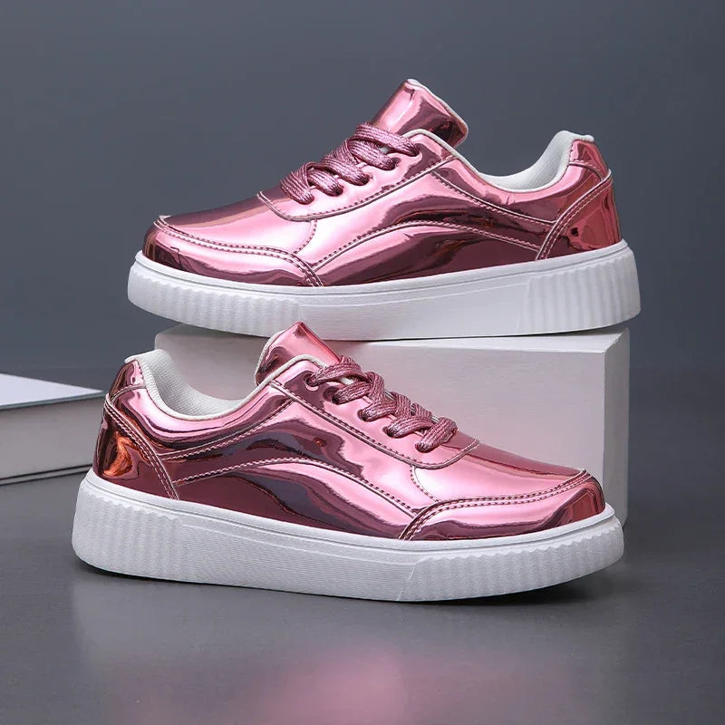 Womens Iridescent Metallic Casual Trainers Corvine