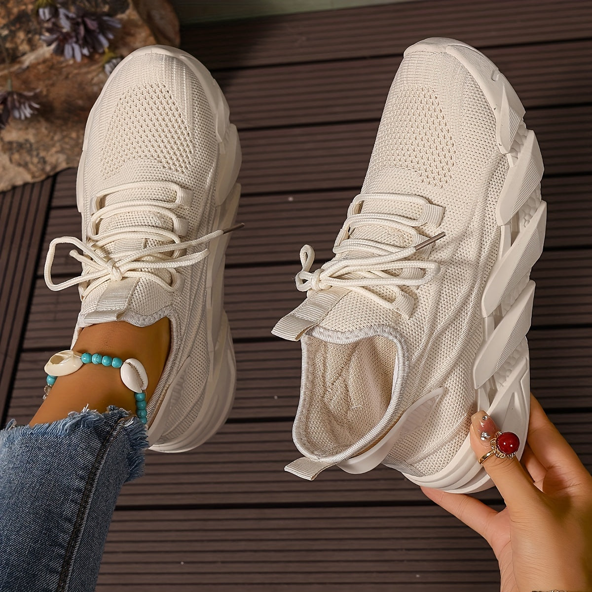 Women's Breathable Knit Casual Walking Shoes Corvine