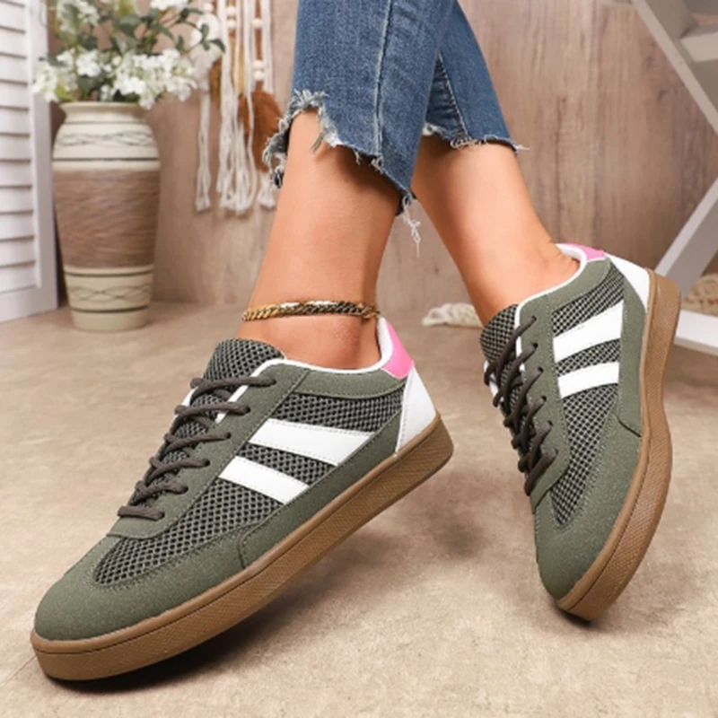 Women's Breathable Mesh White Retro Trainers Corvine