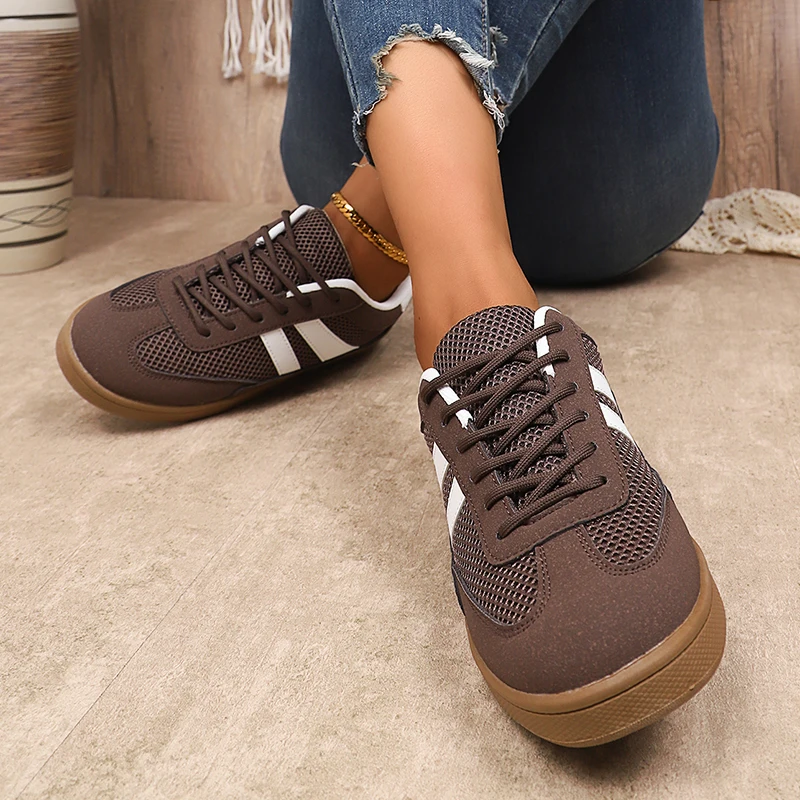 Women's Breathable Mesh White Retro Trainers Corvine