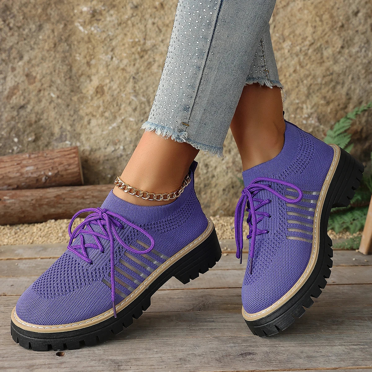 Women's Breathable Stretch-Knit Walking Shoes Corvine