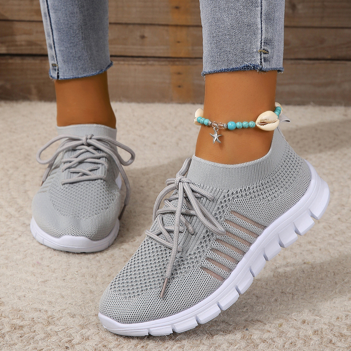 Women's Breathable Stretch-Knit Walking Shoes Corvine