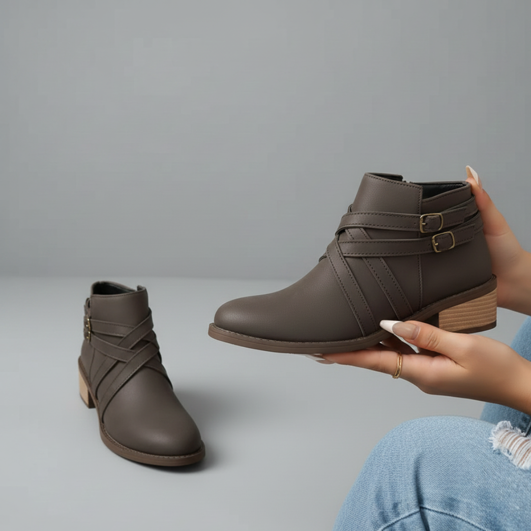 Women's Brown Soft Smooth Ankle Boots Corvine