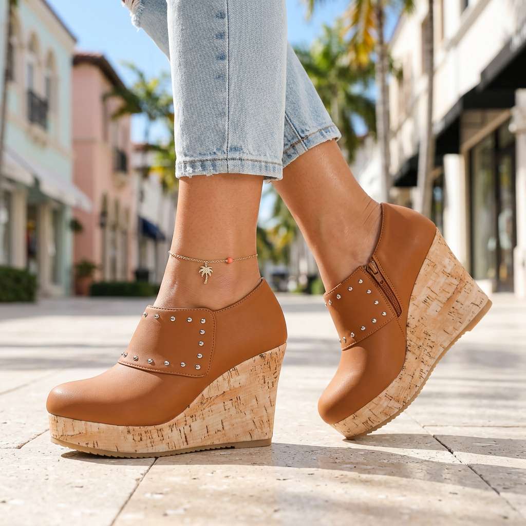 Women's Cork Wedge Heel Shoes Corvine