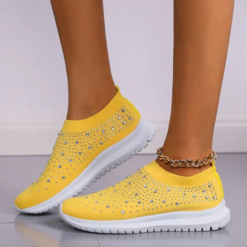 Women's Crystal Embellished Slip-On Trainers Corvine