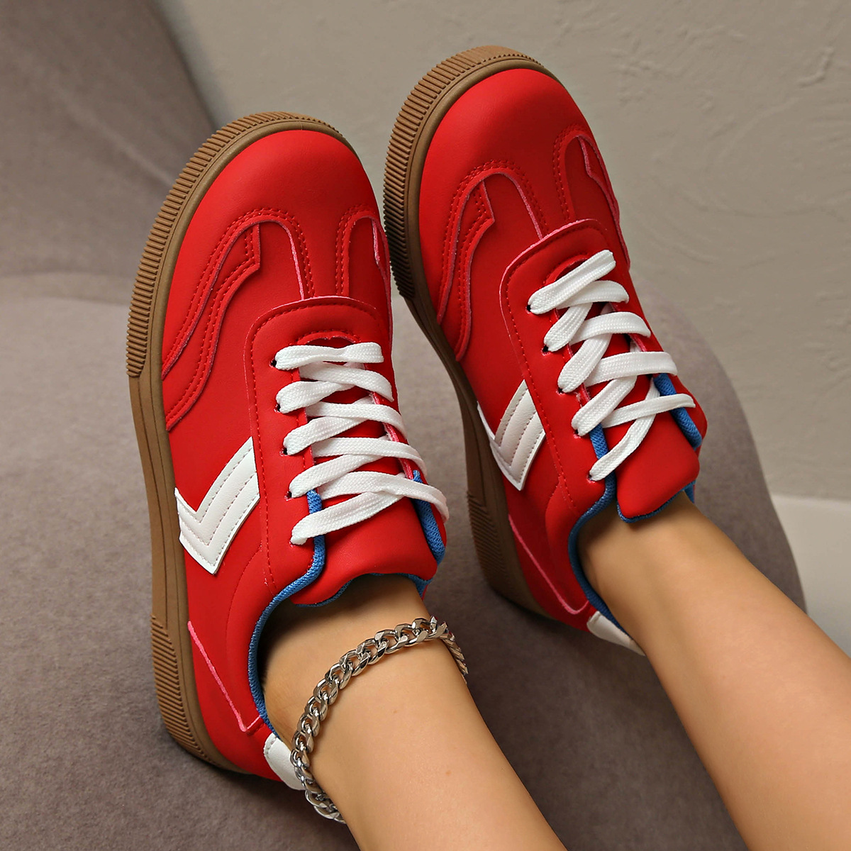 Women's Genuine Leather Retro Trainers Corvine