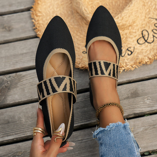 Women's Premium Knit Pointed Toe Flats Corvine