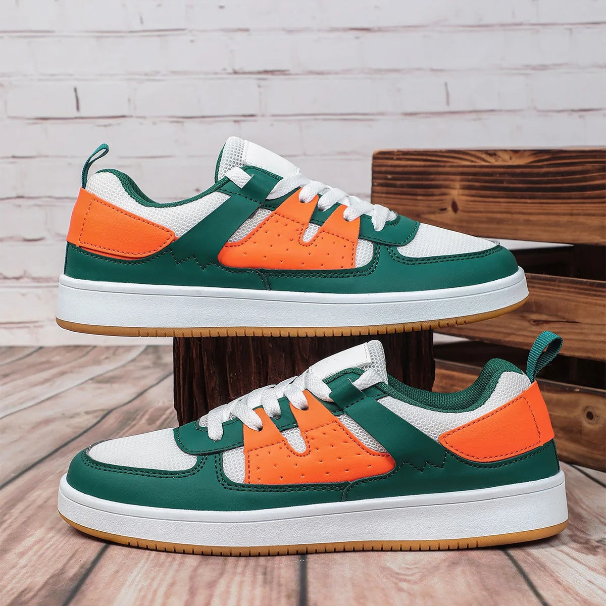 Women's Premium Leather Retro Trainers Corvine