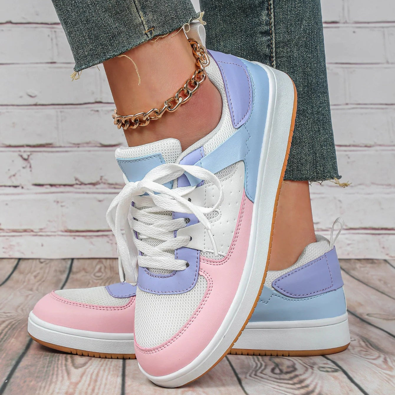 Women's Premium Leather Retro Trainers Corvine