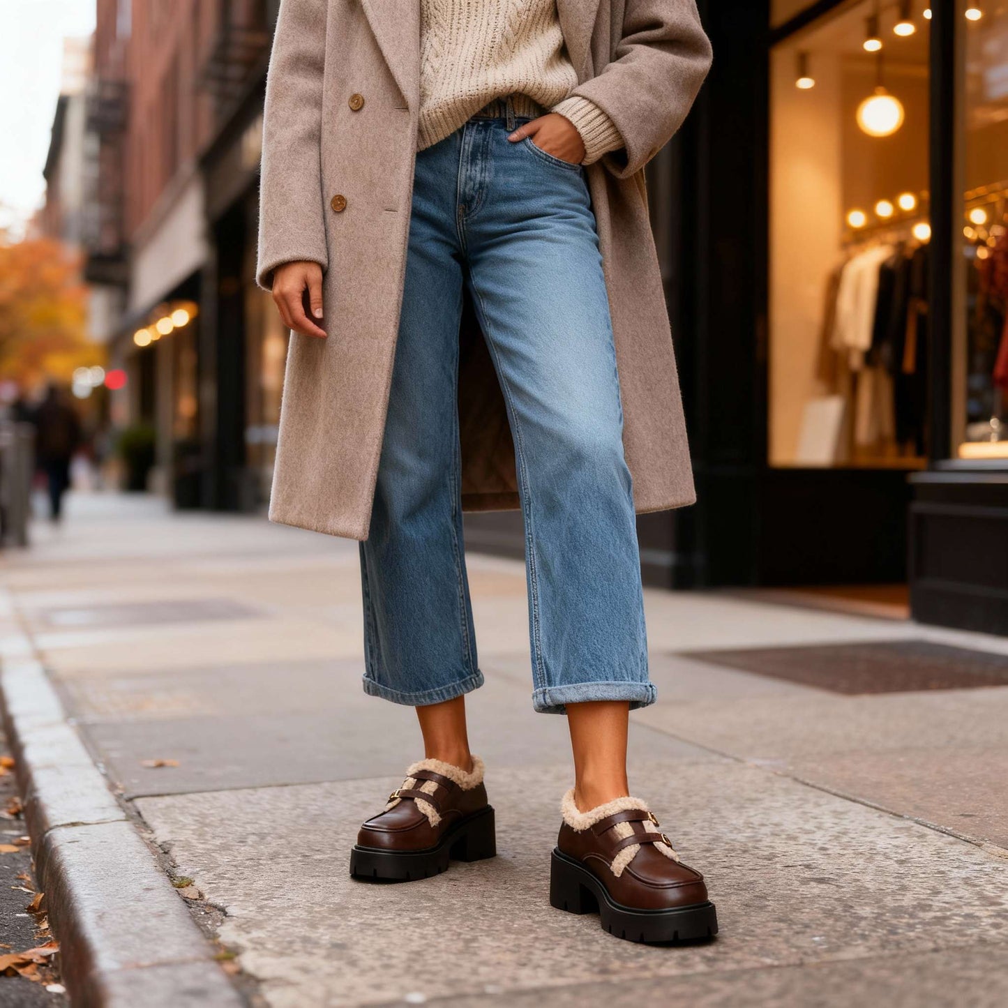 Women's Sherpa Lined Loafers Corvine