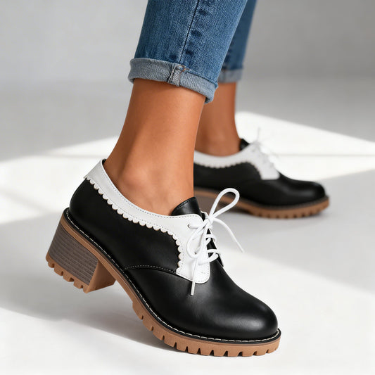 Women's Smooth Leather Lace-Up Derbies Corvine