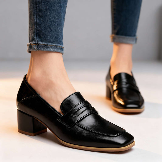 Women's Smooth Leather Penny Loafers Corvine