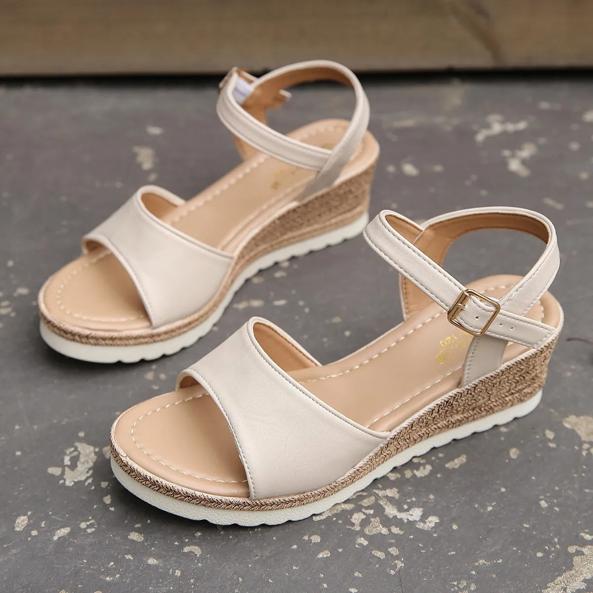 Women's Smooth Leather Wedge Heels Corvine