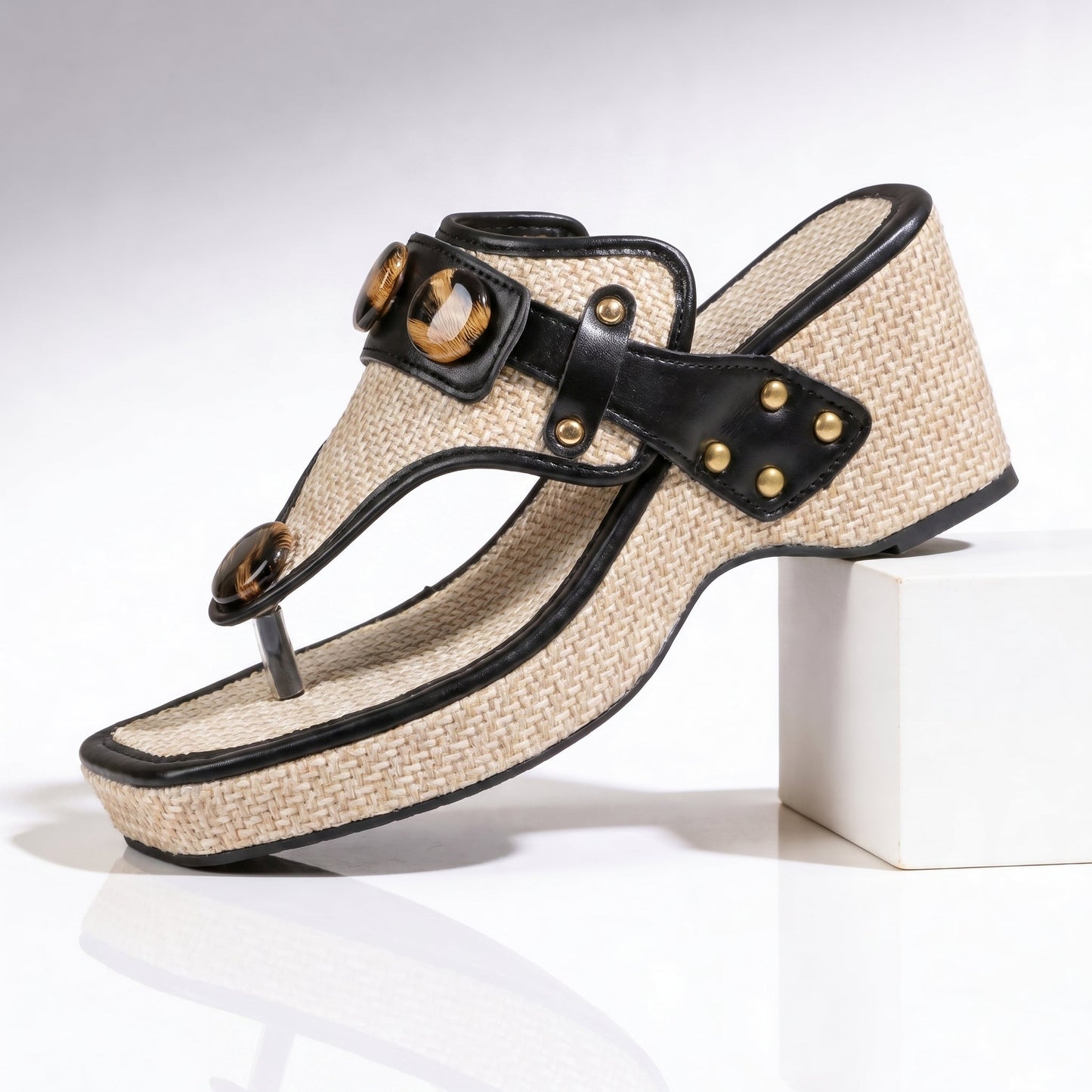 Women's Woven Raffia Platform Sandals Corvine