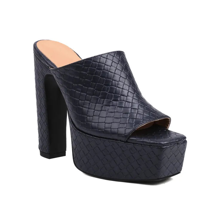 Women's Woven Vegan Leather Platform Sandals Corvine