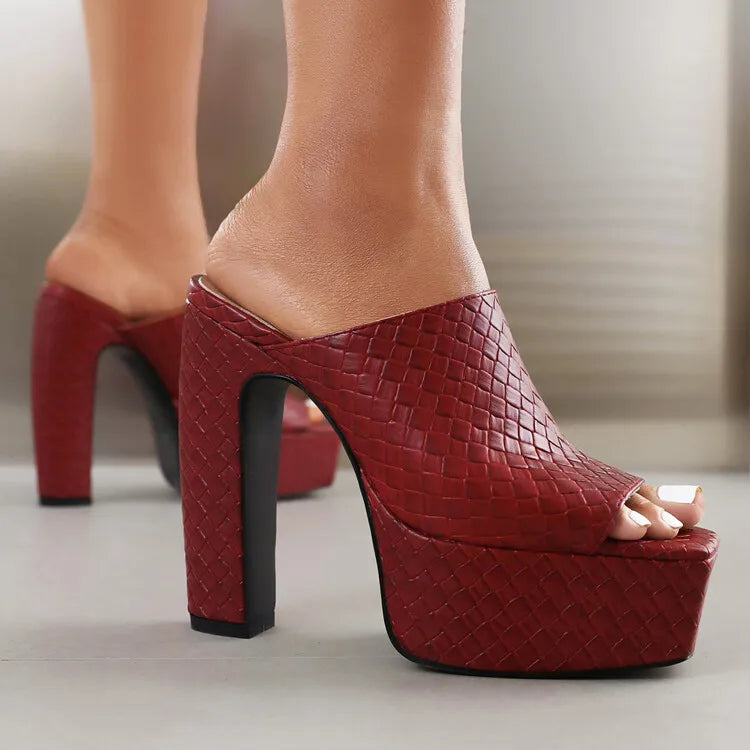 Women's Woven Vegan Leather Platform Sandals Corvine