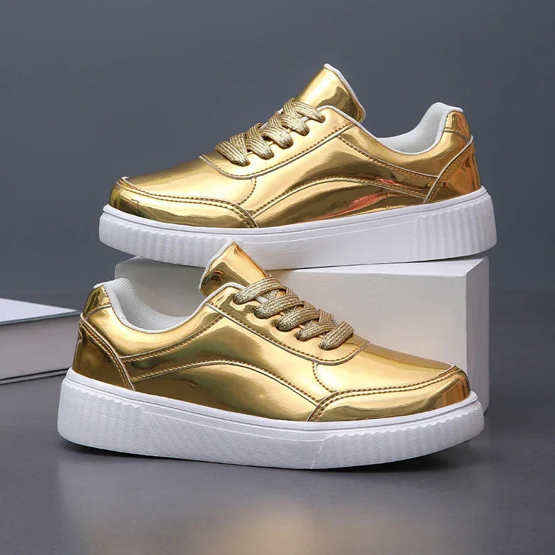 Womens Iridescent Metallic Casual Trainers Corvine