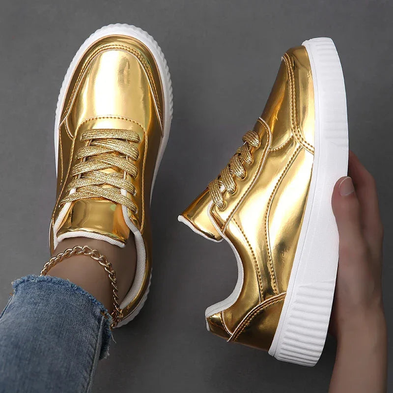 Womens Iridescent Metallic Casual Trainers Corvine